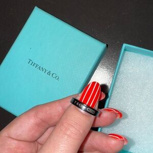 Tiffany & Co. 1837 Narrow Ring Size US 6 Black Titanium